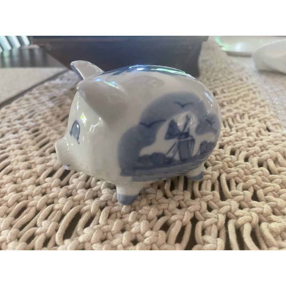 pig bank blue delft